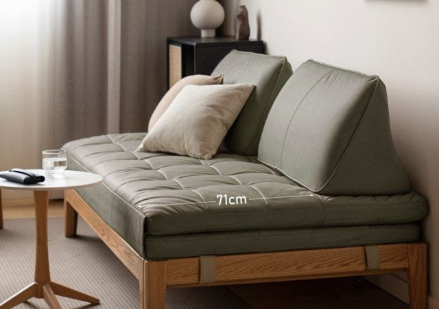 Oak Solid Wood Sleeper Sofa, Walnut Color 62.2X39.8 Inch - 78X34.3 Inch ... inside Solid Wood Sleeper Sofa, Oak Walnut-Fog Gray Storage Sofa Bed Ordinary Cushion 83.5X31.1-55.7X26.8"