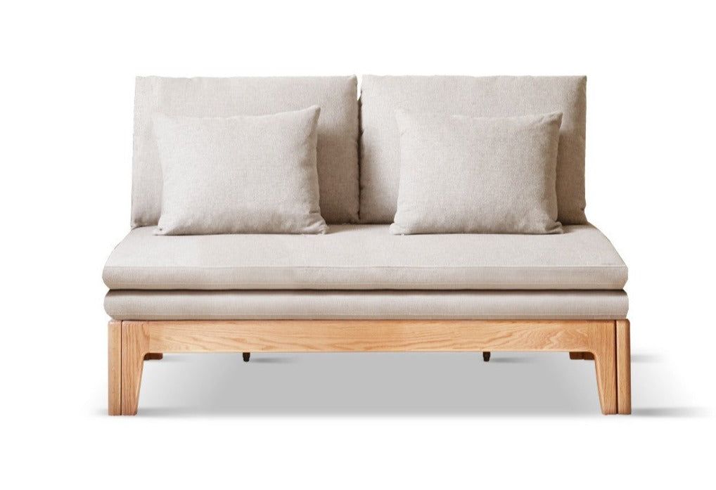 Oak Solid Wood Sofa Bed pertaining to North American Oak Solid Wood Sofa Bed, Gravel White. 6M Sofa Bed 63X39.4 - 78 X35.8Inch