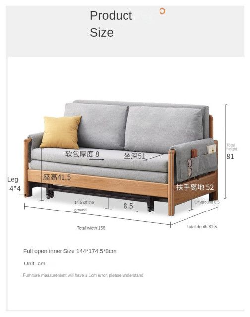 Oak Solid Wood Sofa Foldable Bed Modern - Transitional - Sleeper Sofas ... with regard to The Art of Space Saving The 1.56m Tri-Fold Oak Sofa Bed