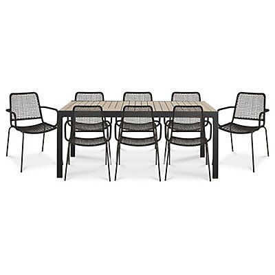 Oberon Metal 8 Seater Dining Set pertaining to Laura Outdoor Aluminum 8 Seater Dining Set