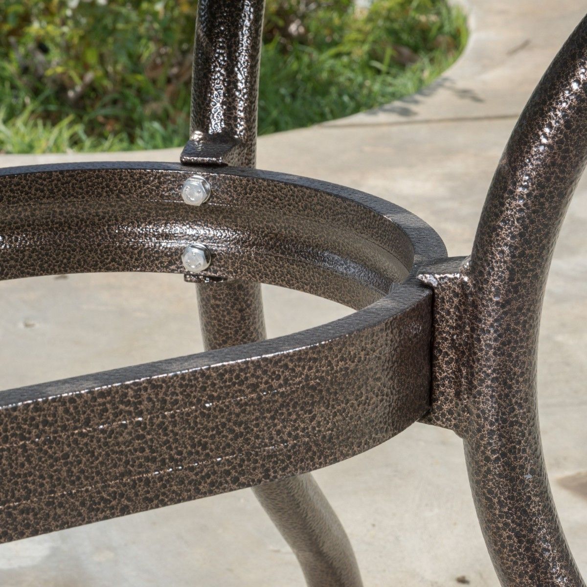 Odena Cast Aluminum 7 Piece Outdoor Dining Set With Rectangular Table ... with regard to Gdf Studio Odena Outdoor 7-Piece Cast Aluminum Rectangle Bronze Dining Set
