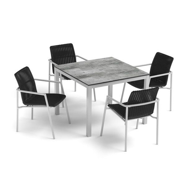 Oxford Garden Orso & Travira Outdoor 5 - Piece Dining Set | Perigold for Understanding the durability and weather resistance of concrete table sets
