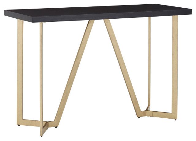 Paris Black And Gold Metal Base Sofa Table - Contemporary - Console ... in Paris Black And Gold Metal Base Sofa Table