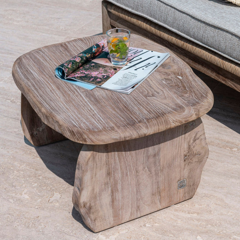 Pebble Side Table Natural - Rock Hill Interiors + Design pertaining to Pebble Side Table Set, Natural Wood