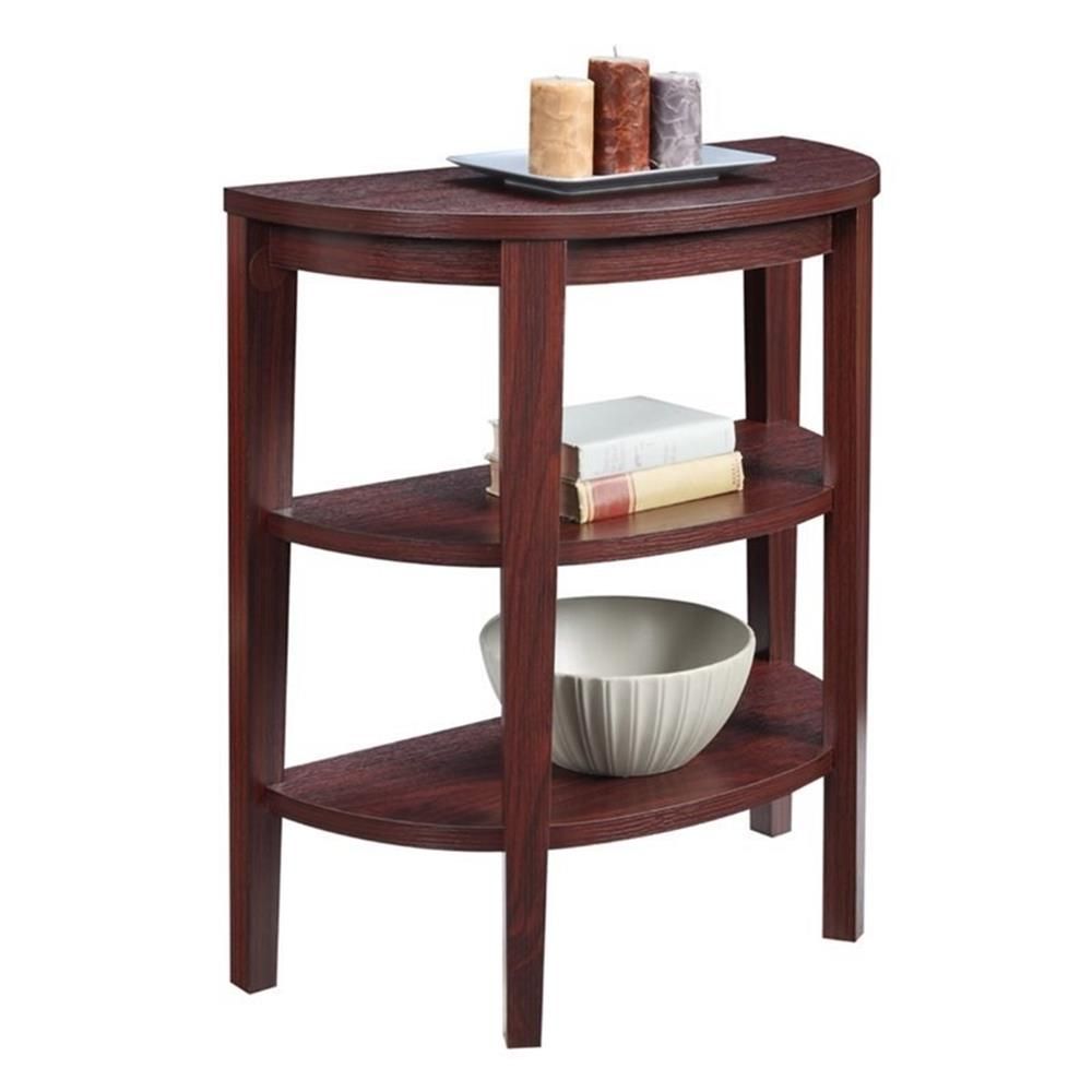 Pemberly Row 2 Shelf Console Table In Mahogany - Walmart.com inside Beyond the Entryway Understanding Mahogany Console Table Versatility