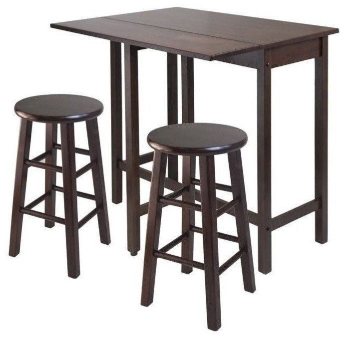 Pemberly Row 3-Piece Transitional Wood Kitchen Dining Set In Antique Walnut - Transitional ... inside How Pemberly Row Nesting Tables Elevate Room Design