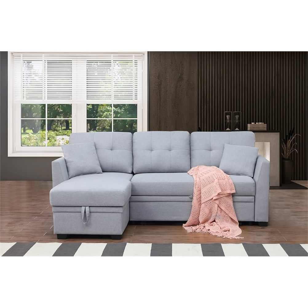 Pemberly Row 3-Seat Modern Fabric Sleeper Sectional Sofa With Storage ... pertaining to Beyond the Sofa Understanding the Versatility of the Pemberly Row Pink Sleeper