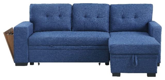 Pemberly Row Fabric Reversible Side Compartment Sectional Sofa Bed ... regarding Maximizing Your Space Designing with a Reversible Sectional Sofa Bed