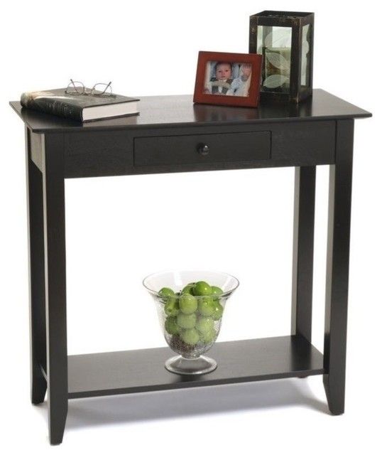 Pemberly Row Hall Table In Black - Transitional - Console Tables - By ... for How Black Entryway Tables Transform Home First Impressions