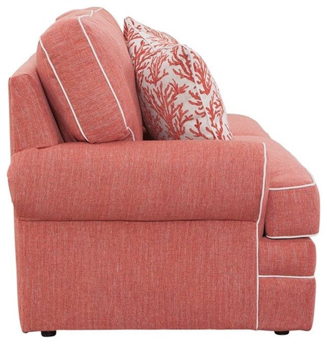 Pemberly Row Modern Sleeper Sofa With 3 Pillows In Pink Finish - Beach ... within Pemberly Row Modern Sleeper Sofa With 3 Pillows In Pink Finish