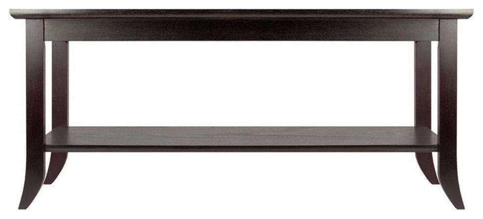 Pemberly Row Rectangular Transitional Solid Wood Coffee Table In Dark ... regarding Pemberly Row Rectangular Transitional Solid Wood Console Table In Dark Espresso