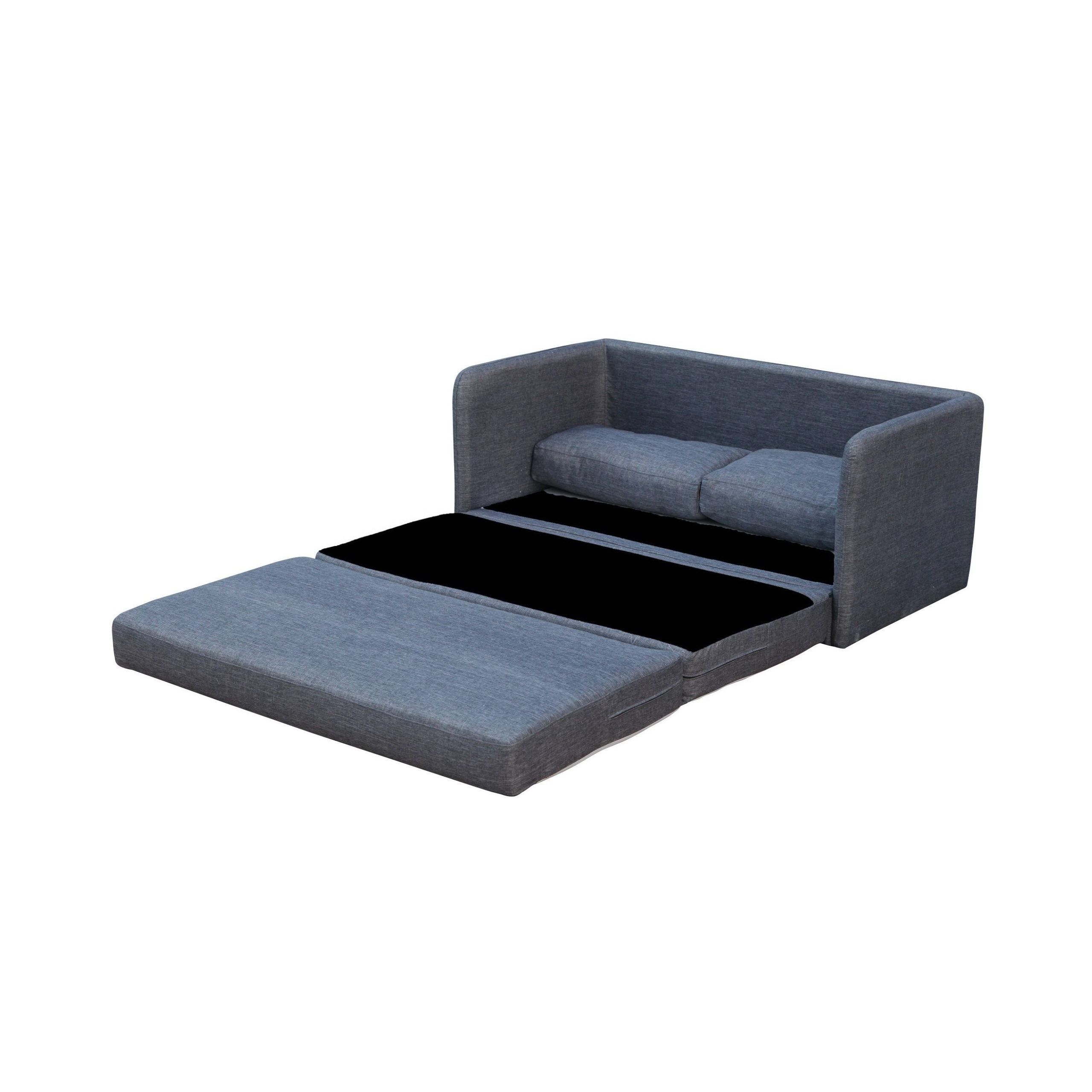 Phillip Dark Grey Loveseat With Pullout Bed | Overstock.com Shopping ... intended for Phillip Sleeper Futon Sofa, Gray