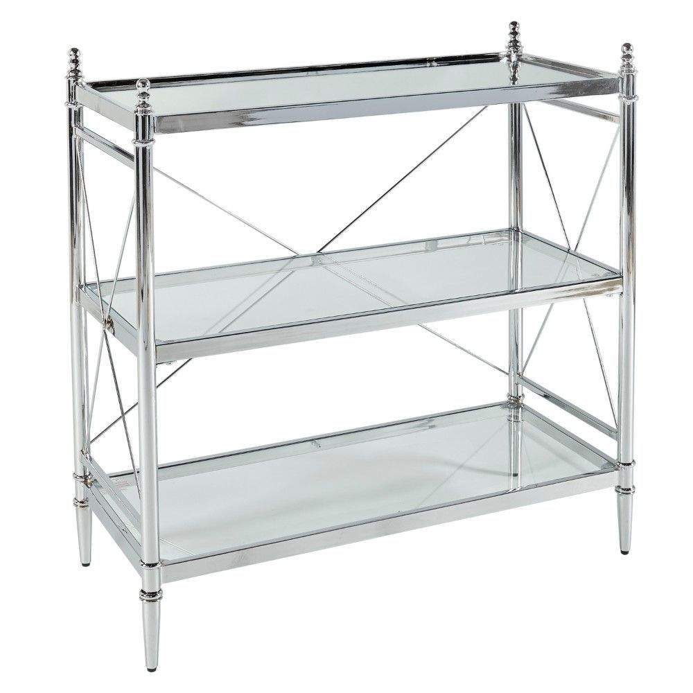 Pinnacle Chrome & Glass Floor Console - Linon Ba002Chr01 In 2020 ... throughout Pinnacle Chrome And Glass Floor Console