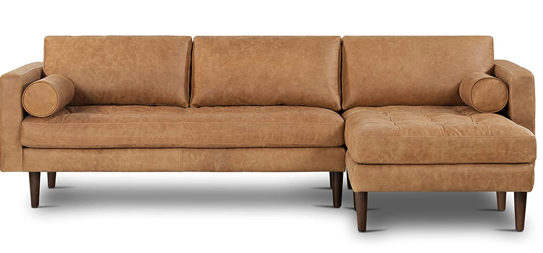 Poly &amp;amp; Bark Napa Right Sectional Sofa In Full-Grain Pure-Aniline ... regarding Poly And Bark Napa Leather Sleeper Sofa, Cognac Tan