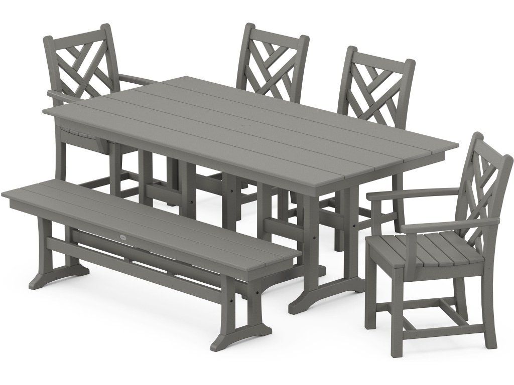 Polywood Chippendale 6-Piece Farmhouse Dining Set Furniture Outdoor Sets in Designing outdoor living spaces with timeless garden dining furniture