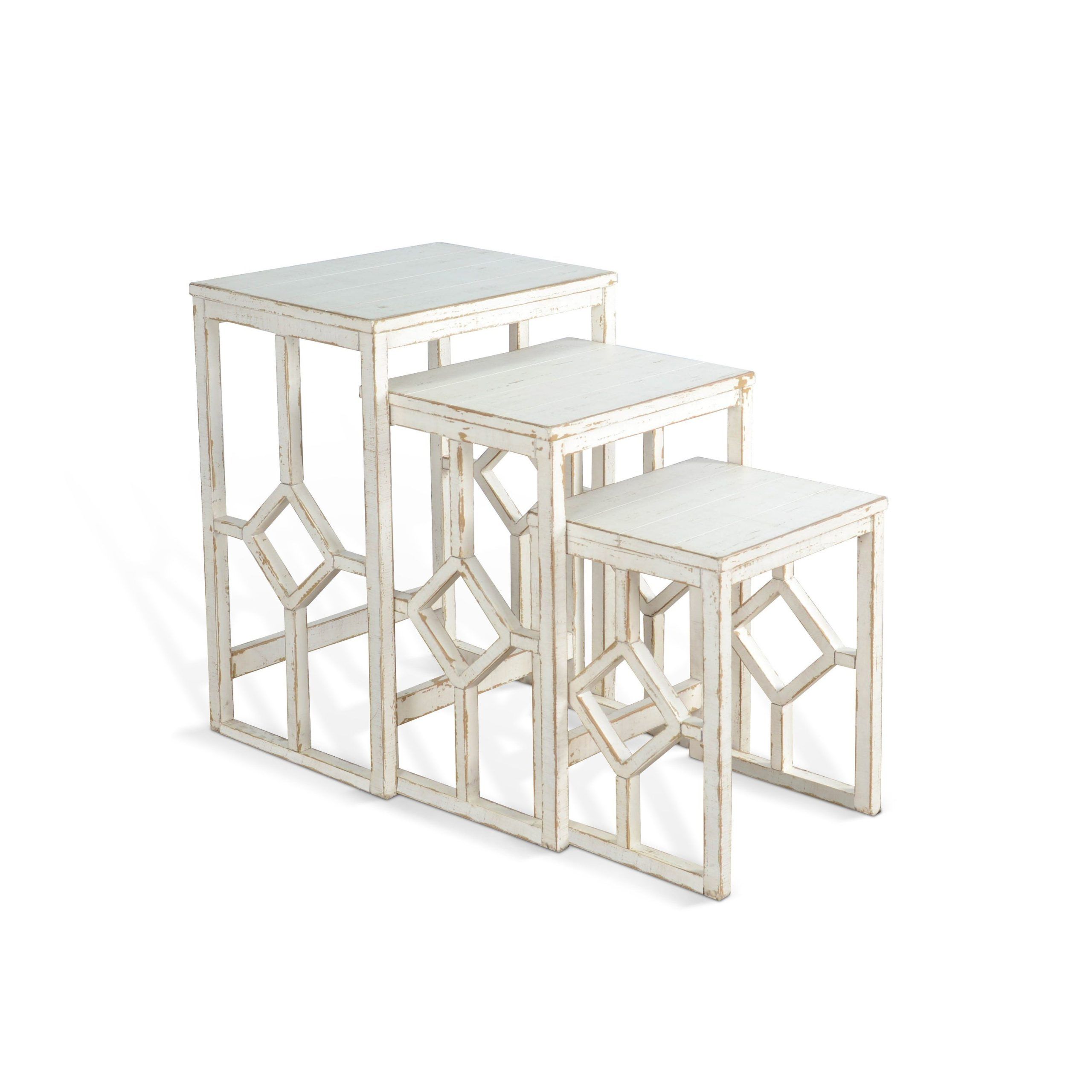 Purity Craft Selena White Sand Nesting Table | Nesting Tables, 3 Piece ... regarding Beyond Furniture What Butler Mira Nesting Tables Bring to Your Home