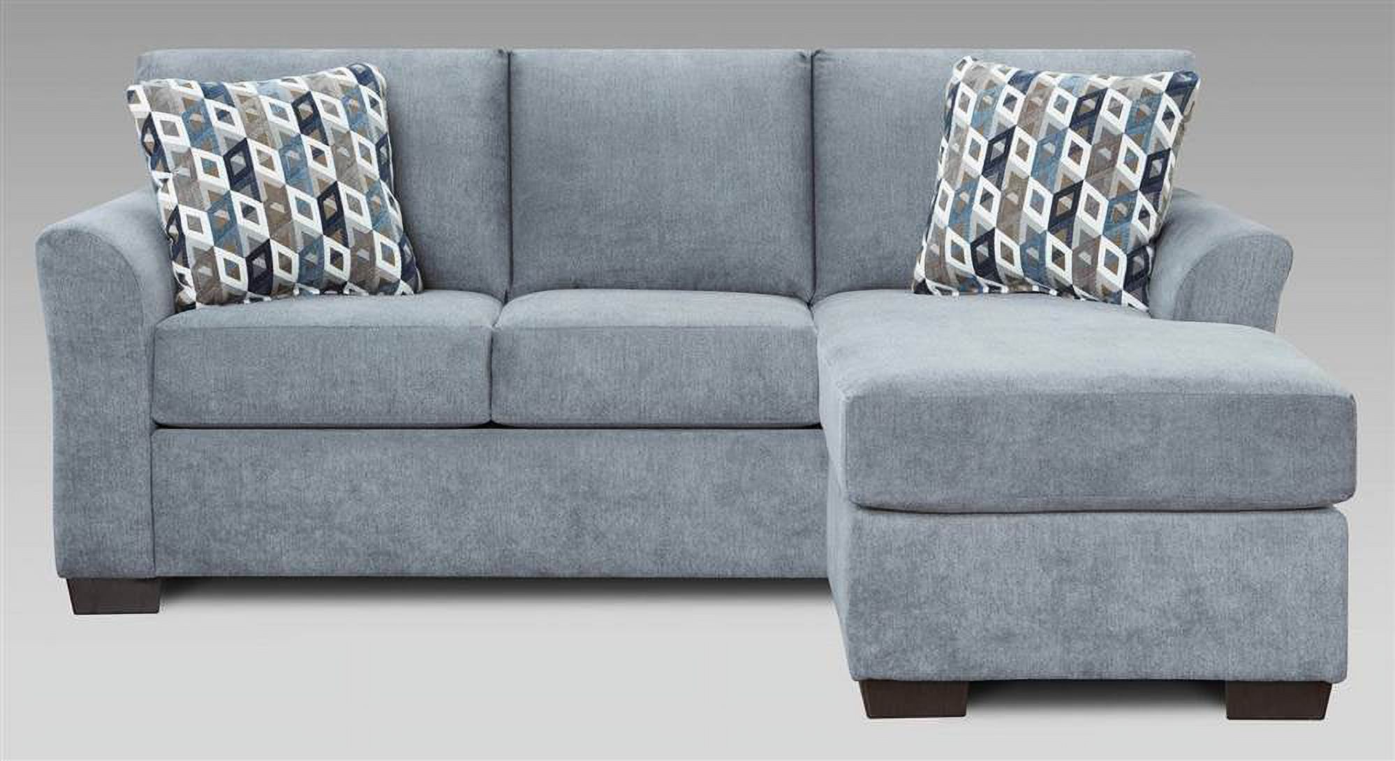 Queen Sleeper Sofa Chaise In Anna Blue And Grey - Walmart.com pertaining to Jide Sleeper Sofa Gray