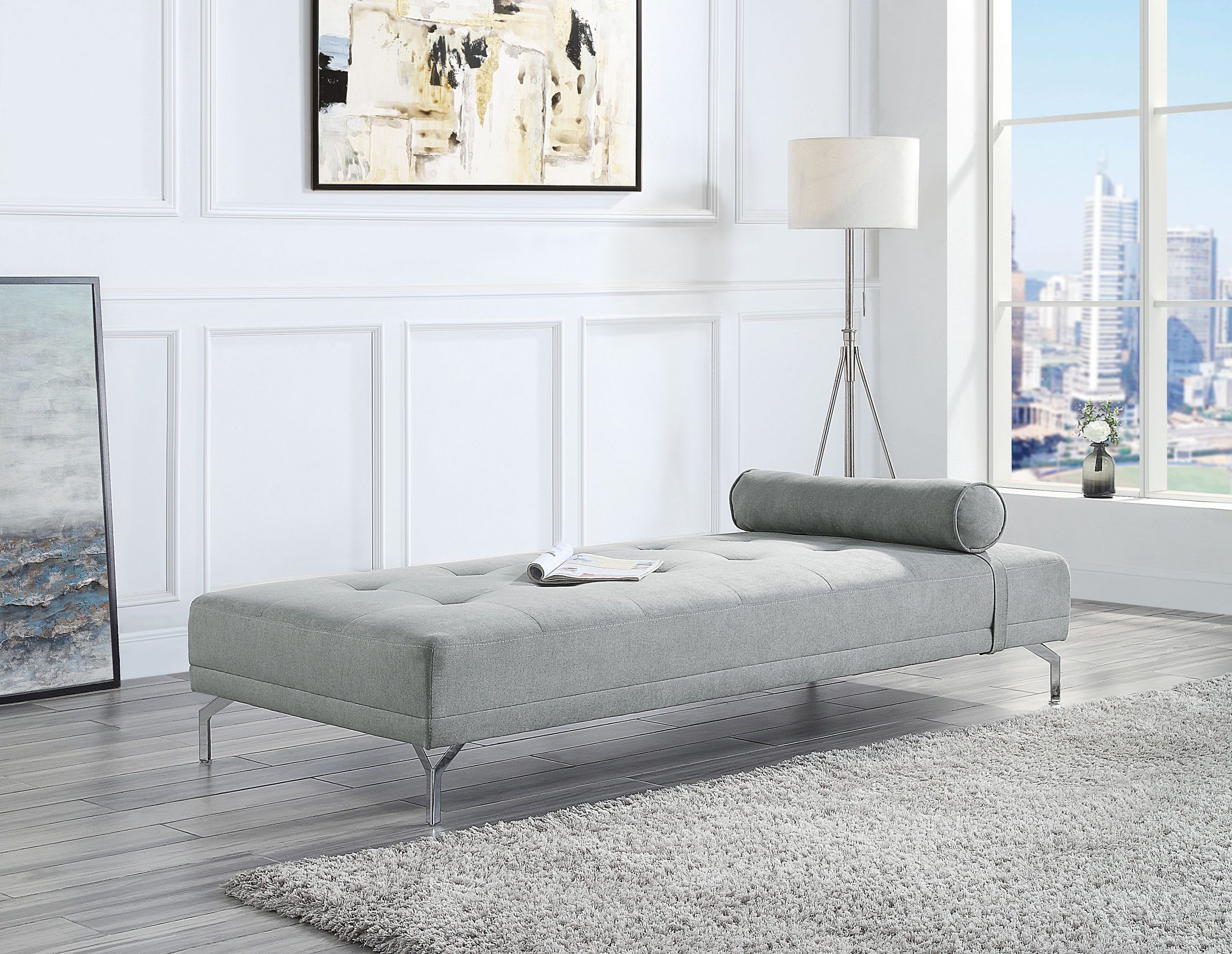 Quenti Contemporary Grey Melange Velvet Sofa Bed With Pillow Collection - Las Vegas Furniture ... in Making the Most of Your Quenti Sofa Bed Practical Tips and Tricks