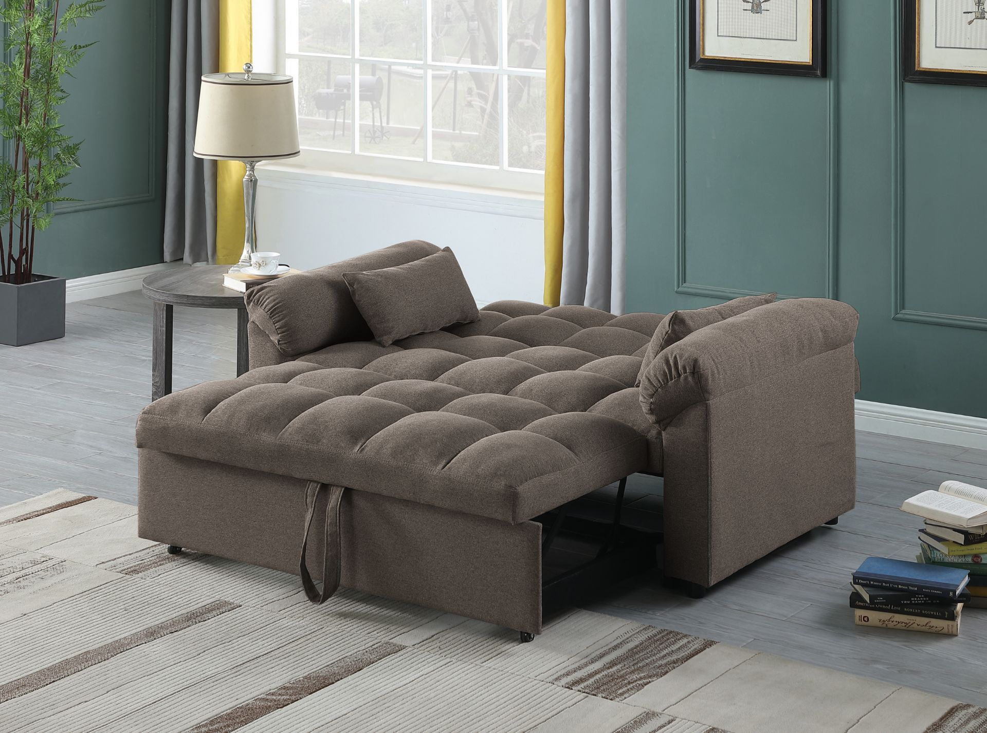 Raphael Pull Out Sofa Bed (Brown) regarding Beyan Signature Madrid 69" Fabric Pull Out Sleeper Sofa In Brown