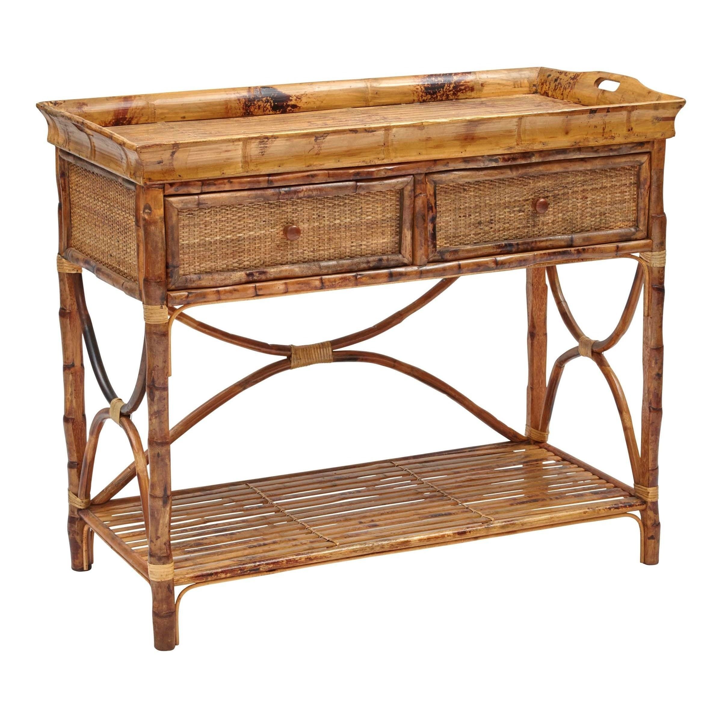 Rattan Console Tables Ideas inside Natalia Natural Rattan Console Table
