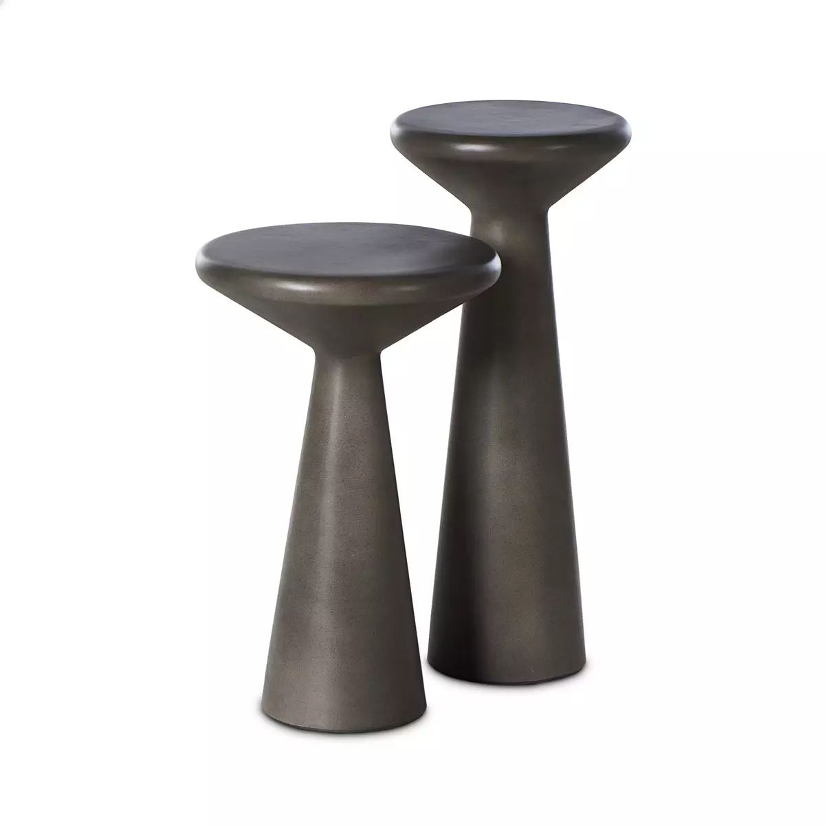 Ravine Concrete Accent Tables, Set Of 2 Dark Grey Four Hands with Ravine Concrete Accent Tables, Set Of 2