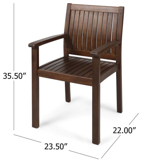 Riviera Outdoor Rustic Farmhouse Acacia Wood 7 Piece Dining Set - Transitional - Outdoor Dining ... intended for Why the Riviera 7 Piece Acacia Set is Perfect for Outdoor Gatherings