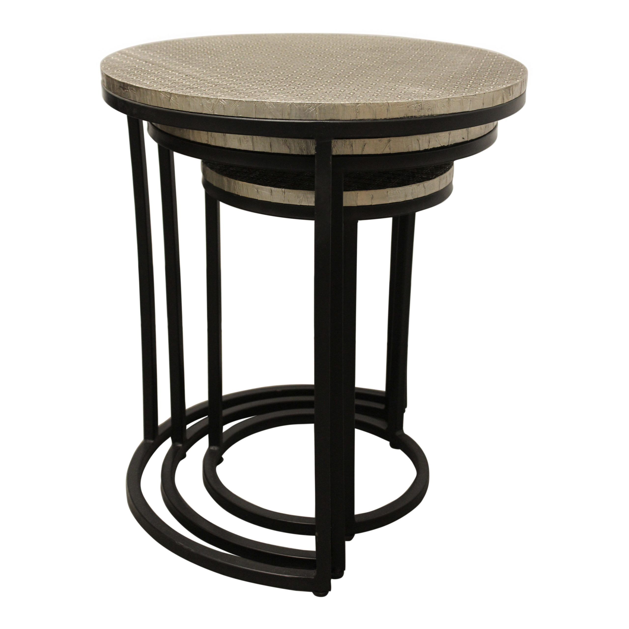Rodsley Round Metal Clad Nesting Tables 3 Piece Set - World Market inside Beyond Furniture What Butler Mira Nesting Tables Bring to Your Home