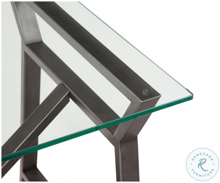 Ross Pewter Glass Top Rectangular End Table From Bassett Mirror ... throughout Design Inspiration Integrating a Ross Console in Hand-Brushed Pewter into Your Home