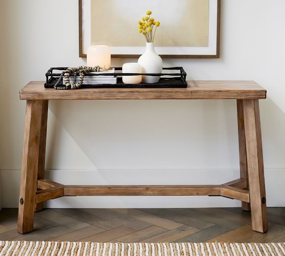 Rustic Farmhouse Console Table | Farmhouse Console Table, Reclaimed ... with regard to Maximizing Space with Spacious Wood Top Console Tables and Slatted Designs