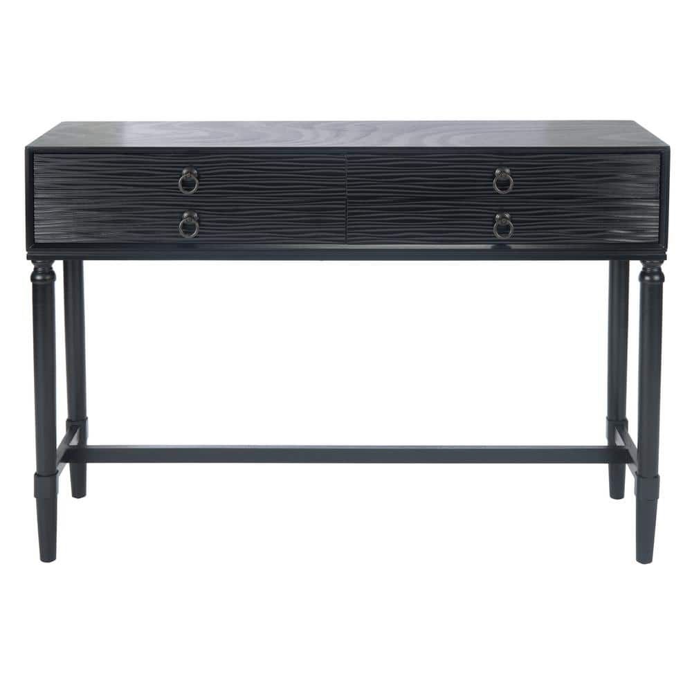 Safavieh Aliyah 13 In. Black Rectangle Wood Console Table With Drawer ... pertaining to Safavieh Couture Penelope Wood Console Table, Black