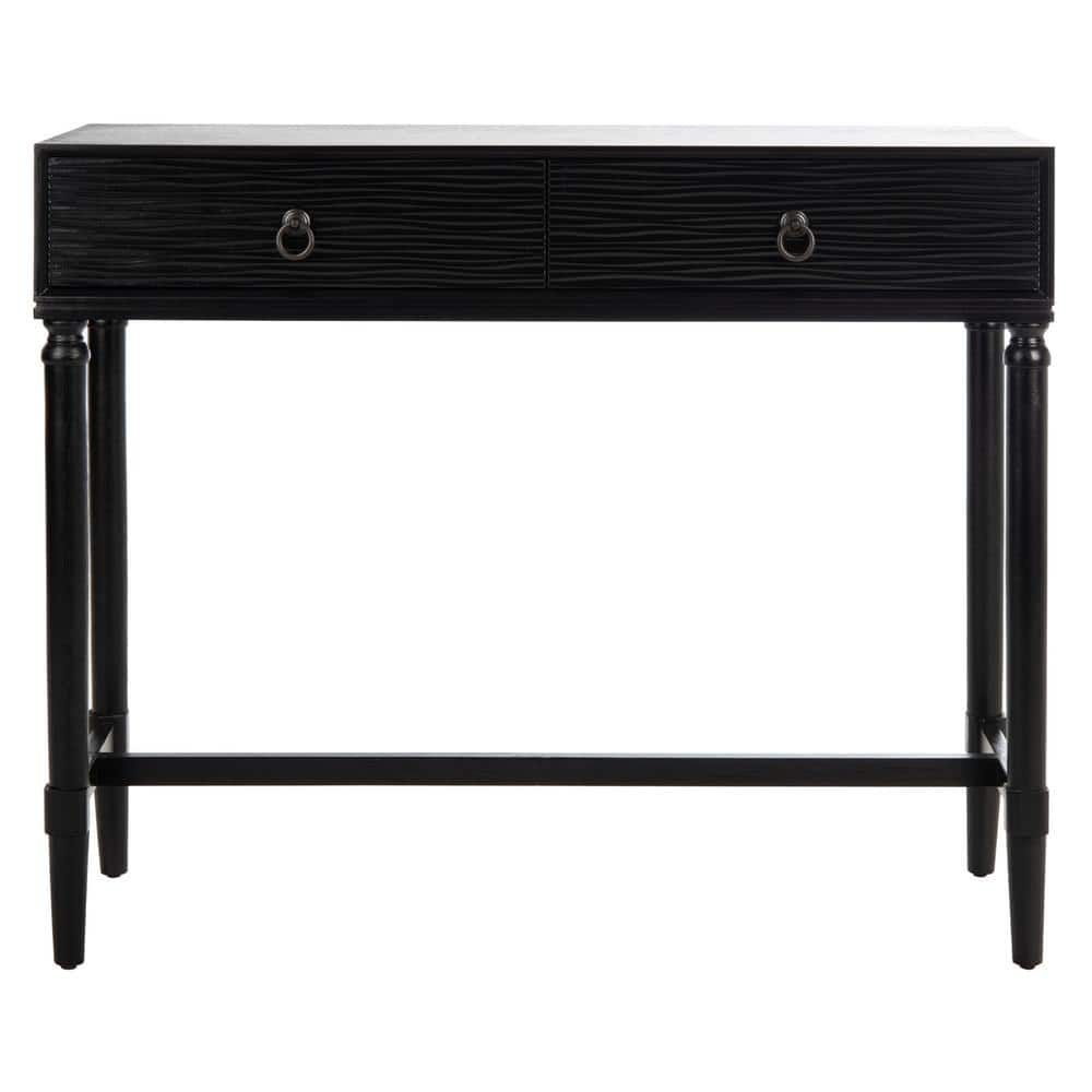 Safavieh Aliyah 13 In. Black Rectangle Wood Console Table With Drawer ... with regard to Safavieh Couture Penelope Wood Console Table, Black