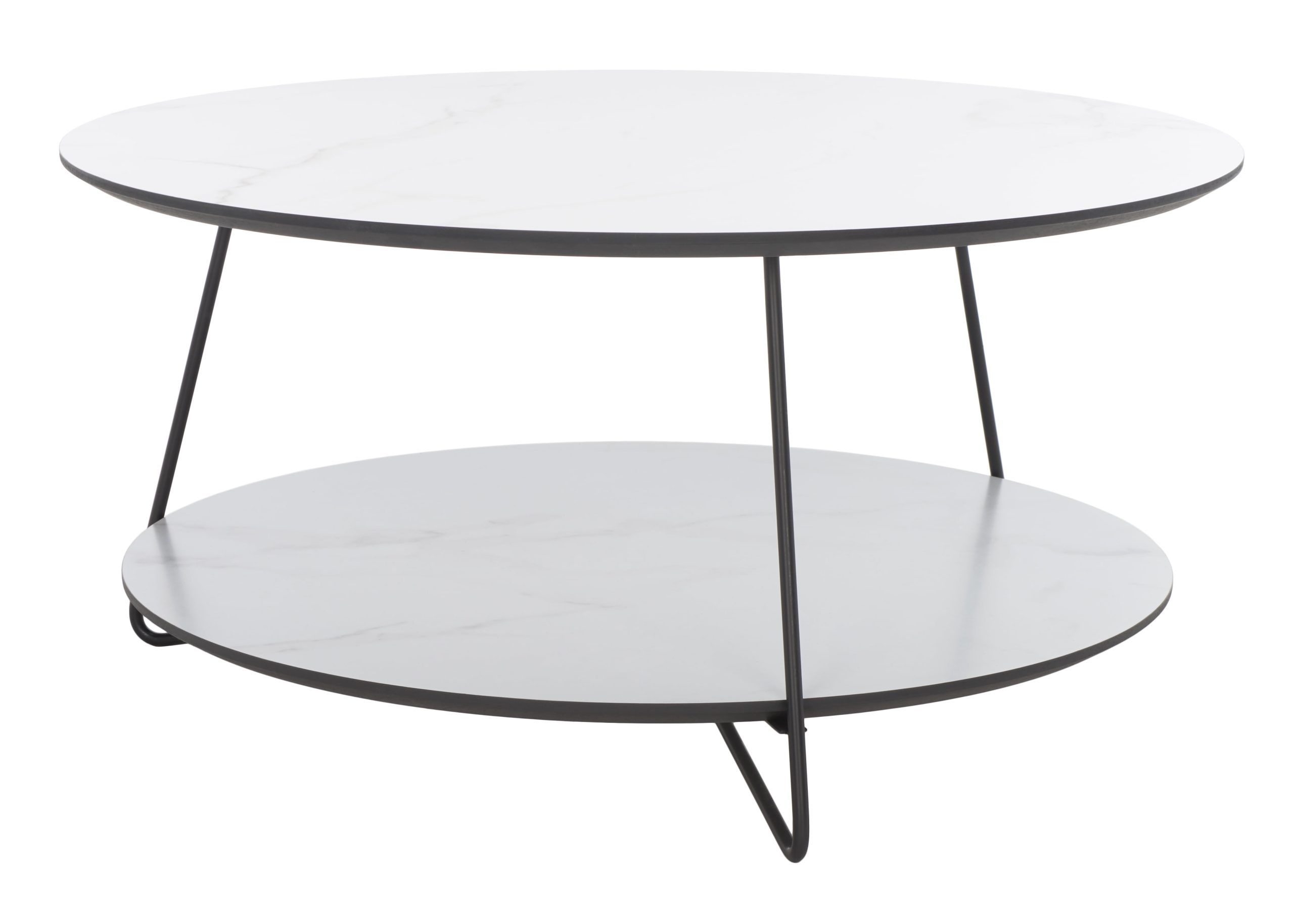 Safavieh Alyce 2-Tier Round Coffee Table, White/Black - Walmart.com within Safavieh Peppino 2 Round Nest Coffee Table, White/Black