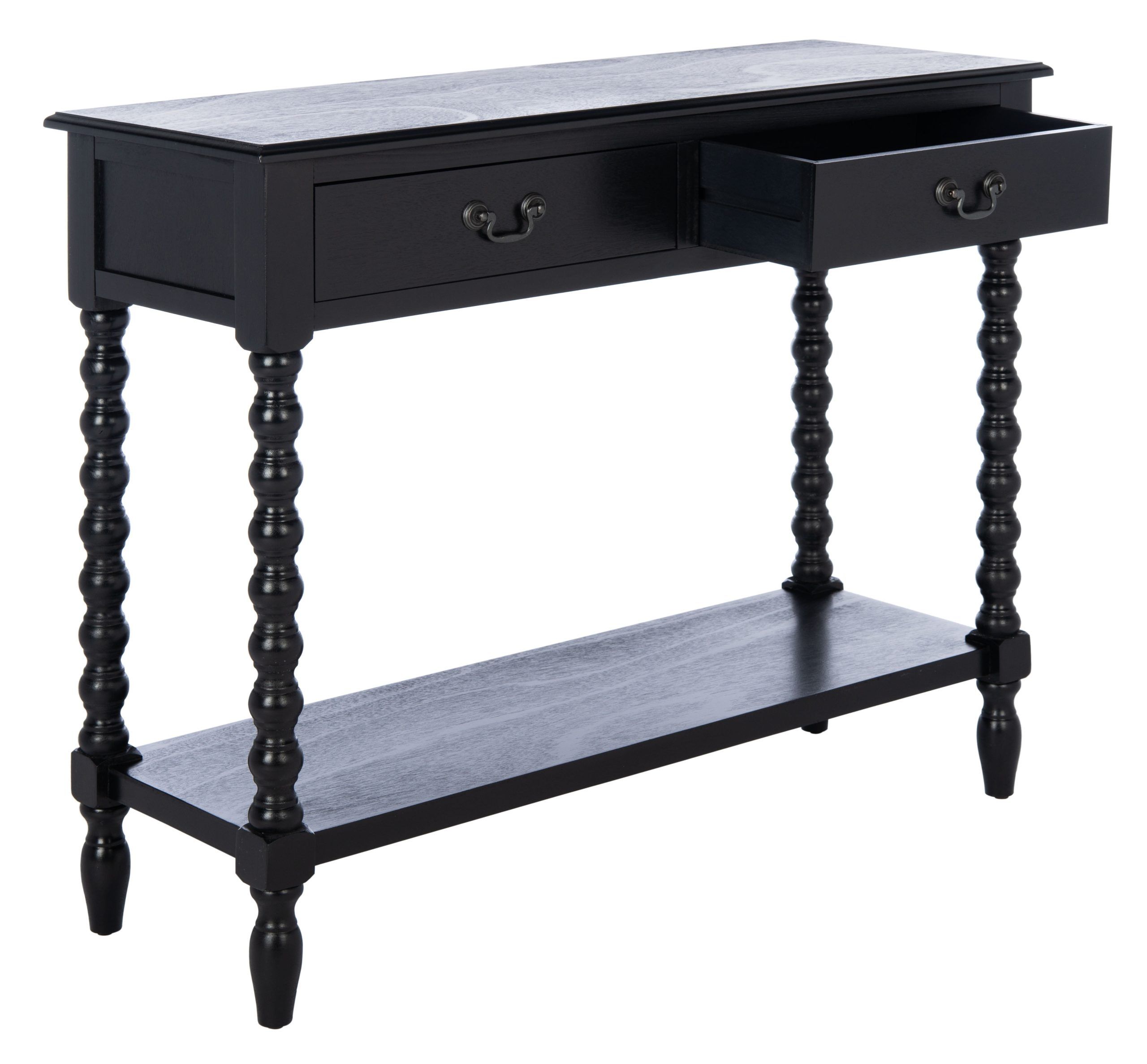 Safavieh Athena French 2-Drawer Black Wood Rectangle Console Table (35. ... with Design Elements That Define the Safavieh Liana Console Table in French Gray