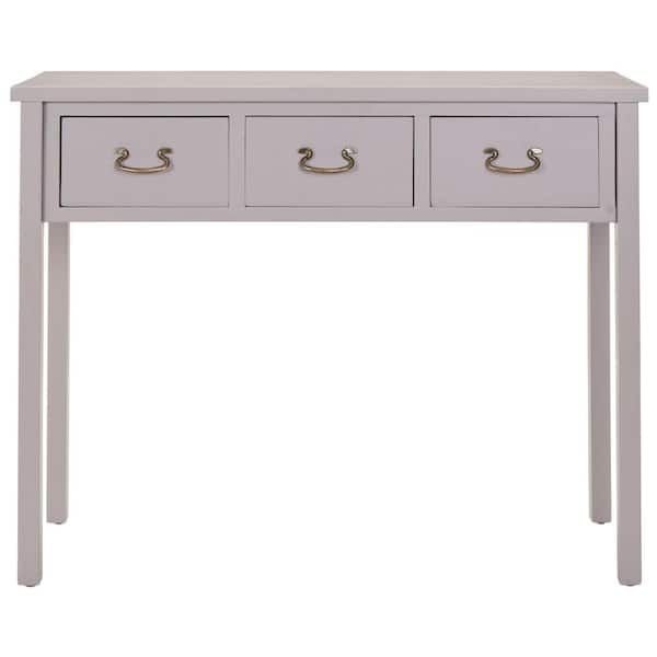Safavieh Cindy 40 In. 3-Drawer Gray Wood Console Table Amh6568D - The ... for Safavieh Albus 3-Drawer Console Table, Slate Gray