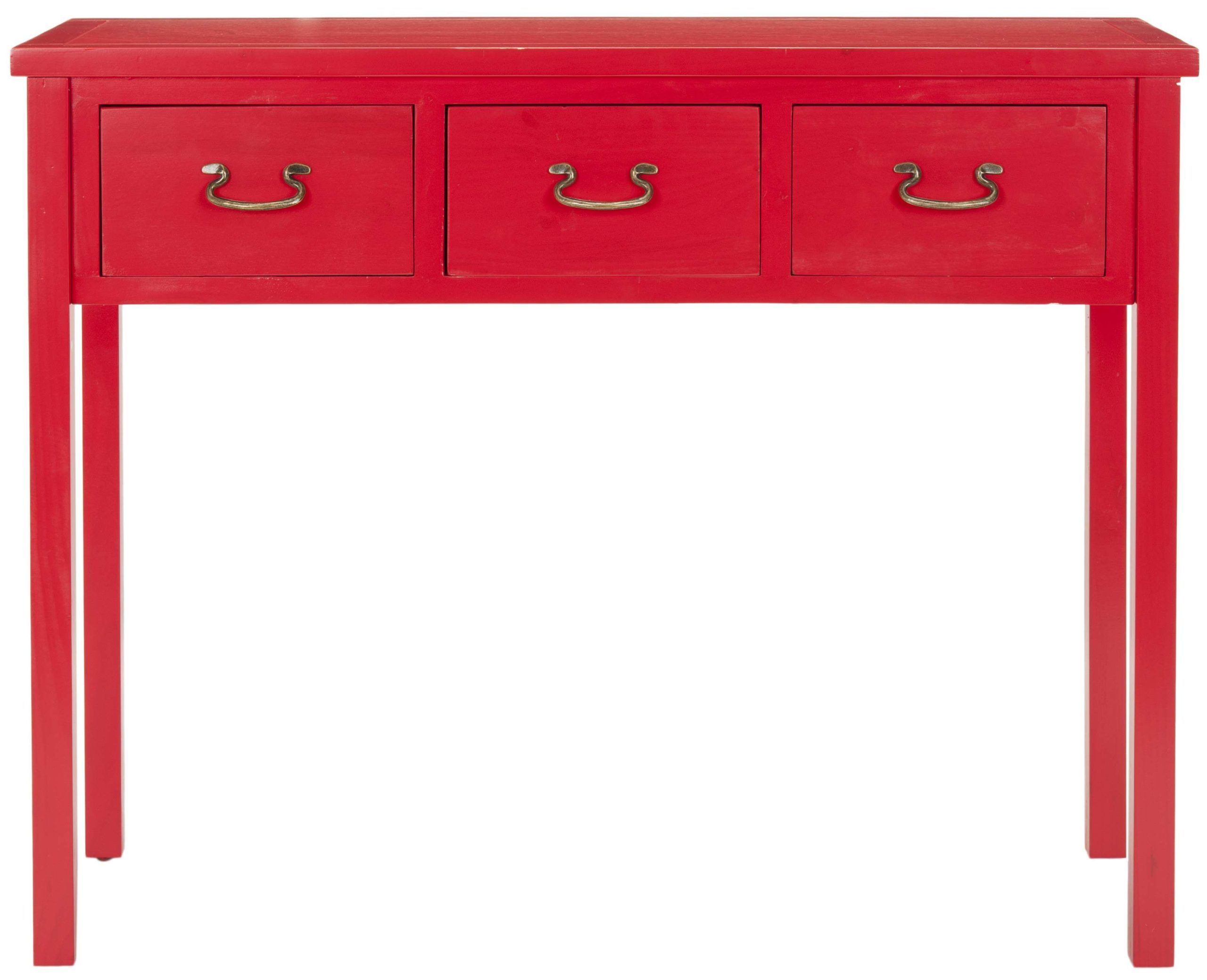 Safavieh Cindy Hot Red Console With 3 Storage Drawers Amh6568F | Goedekers.com | Red Console ... with Expert Insights into Maximizing Space with the Cindy Console Amh6568F