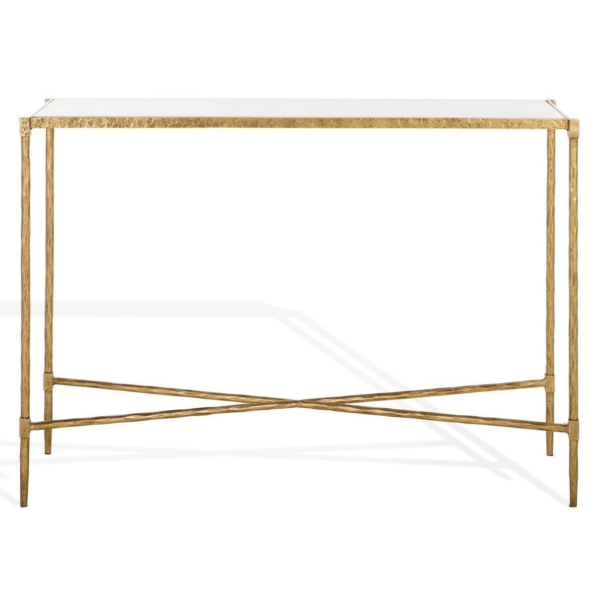 Safavieh Couture - Isabellina Marble Console Table Collection inside Safavieh Couture Isabellina Metal Console Table, Black / Clear