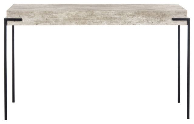 Safavieh Eli Rectangle Console Table, Light Grey/Black, #N/A ... inside Achieving a Chic Entryway with the Eli Console Table Light Grey/Black