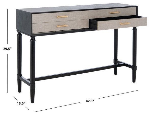 Safavieh Estella 4 Drawer Console Table, #N/A - Traditional - Console ... in Safavieh Estella 4 Drawer Console Table, Distressed, White