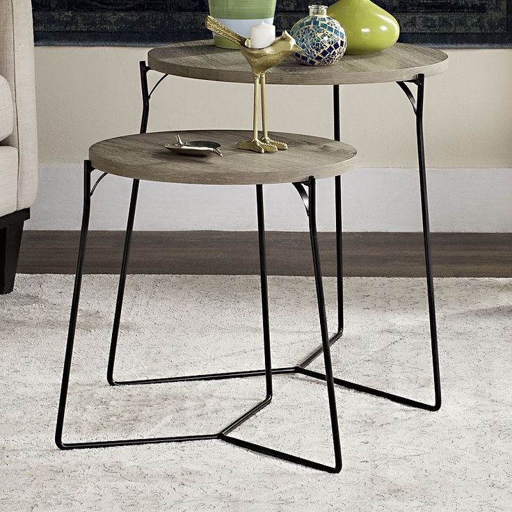 Safavieh Modern Nesting End Table 2-Piece Set | Nesting End Tables, End ... for A Closer Look at the Domini Nesting Round Cocktail Tables 2-Piece Set