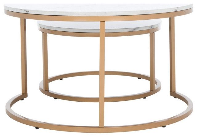 Safavieh Peppino 2 Round Nest Coffee Table, #N/A - Contemporary ... regarding Styling Your Living Room with the Versatile Safavieh Peppino Coffee Table