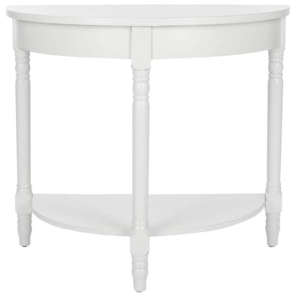 Safavieh Randell 30 In. White Wood Console Table Amh6609A - The Home Depot regarding Exploring the Features and Capabilities of the Randell Console Amh6609B