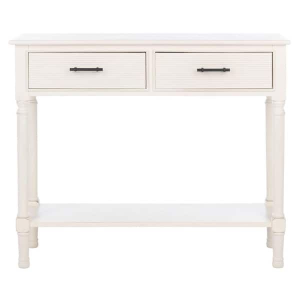 Safavieh Ryder 13 In. Distressed White Rectangle Wood Console Table With Drawer Cns5719A - The ... in Styling Your Space with the Ryder Console Table in Distressed Gray