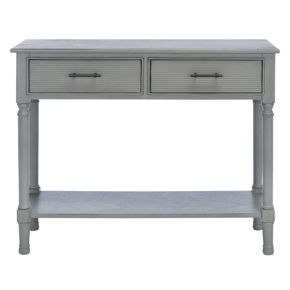 Safavieh Ryder 35.5 In. Distressed Gray 2-Drawer Console Table-Cns5719C ... throughout Lane 2 Drawer Console Table Whitewash Grey