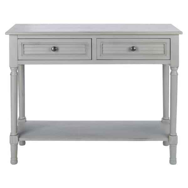 Safavieh Tate 13 In. Distressed Gray Rectangle Wood Console Table With ... in Safavieh Liana Console Table, French Gray