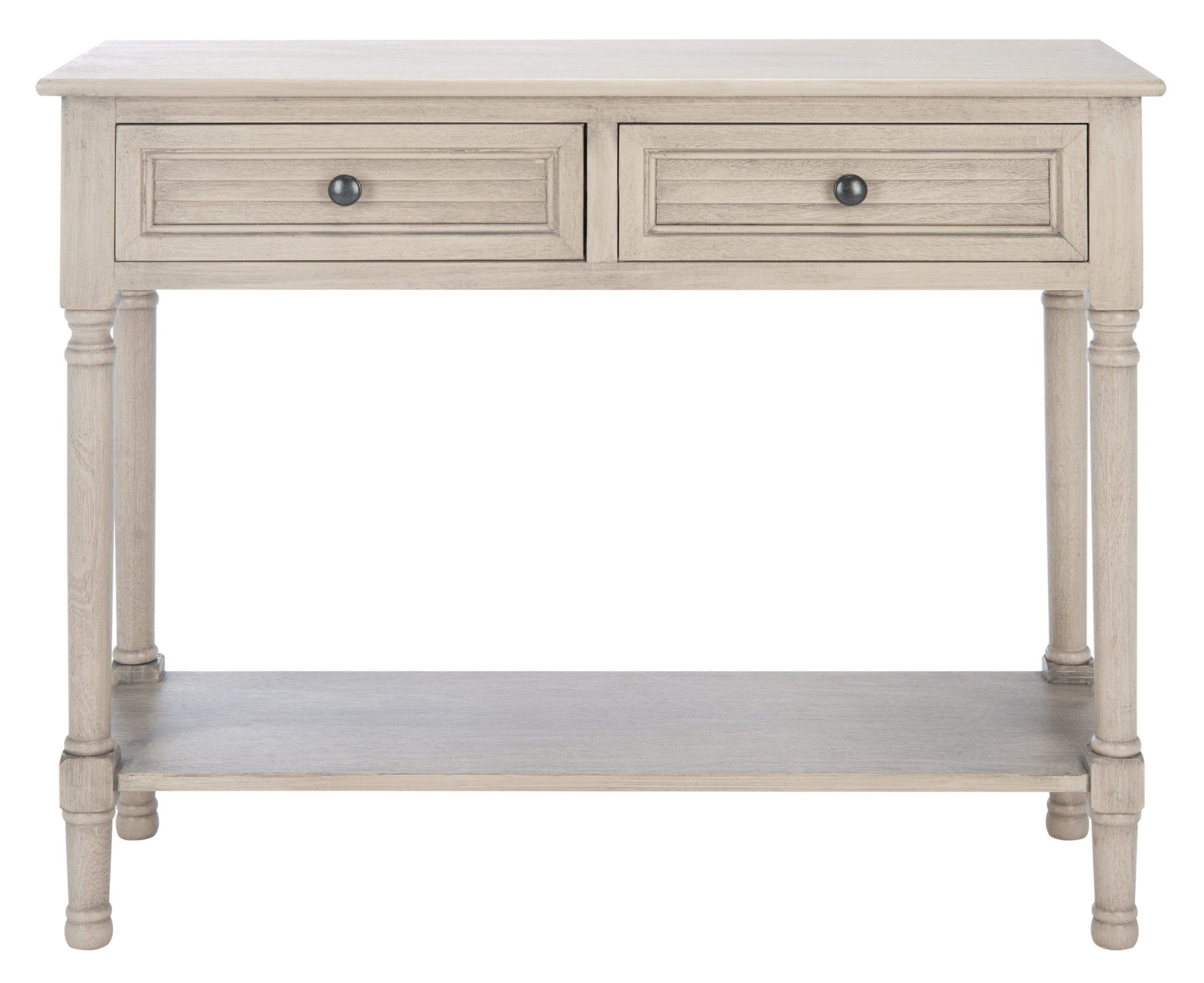 Safavieh Tate Greige Farmhouse Console Table In Off-White | Cns5720D ... within Safavieh Ajana 2 Drawer Console Table, Black/Greige