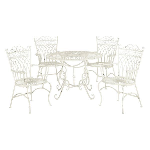 Safavieh Thessaly Outdoor 5-Piece Set - French Country - Outdoor Dining ... in Safavieh Arvin Indoor-Outdoor 5-Piece Dining Set