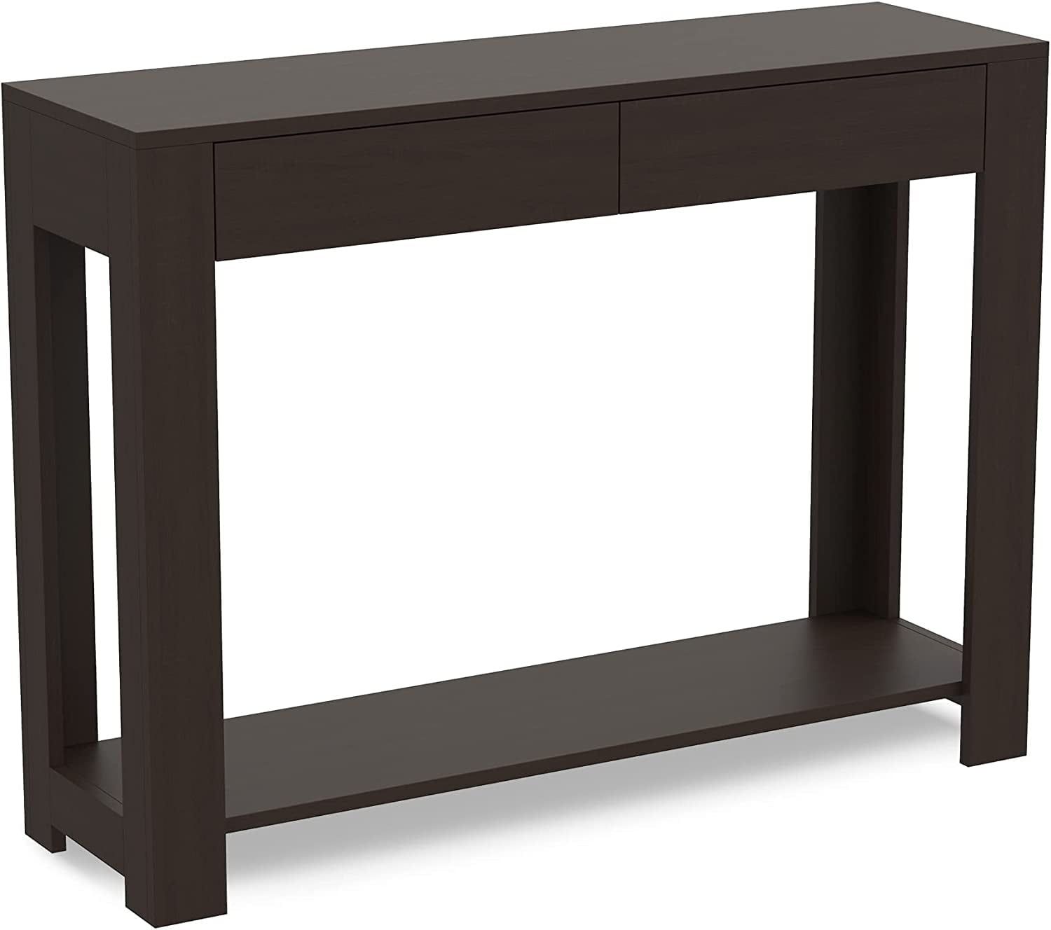 Safdie &amp; Co. - Cappuccino Console Table With Shelf, Brown Hallway Table ... inside Cappuccino Entry Hall Console Table With Storage Shelf