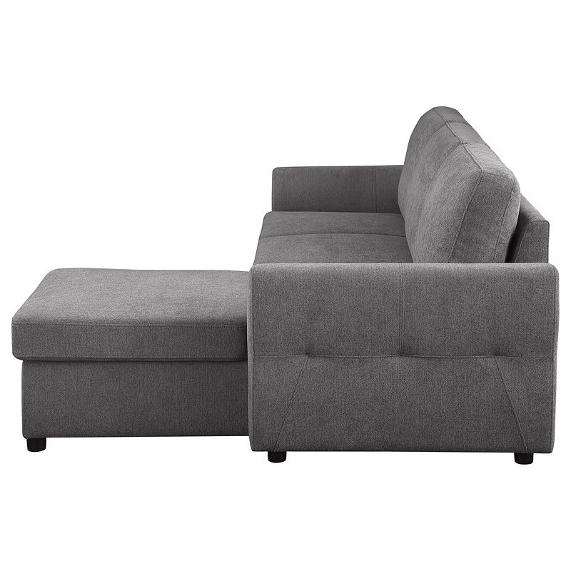 Samantha Sleeper Sectional (Grey) By Coaster Furniture | Furniturepick pertaining to Understanding the Benefits of a Contemporary Gray Sleeper Sectional