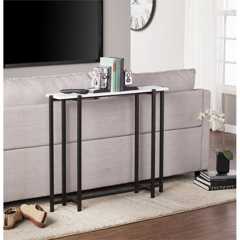 Sei Furniture Helena Contemporary Narrow Console Table In Black And ... inside Unpacking the Aesthetic Appeal of the Helena Narrow Console Table