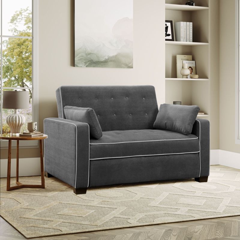 Serta Monroe Queen Size Convertible Sleeper Sofa | Foter throughout Beyan Signature Arizona 62" Chenille Convertible Sleeper Loveseat In Smoky Gray